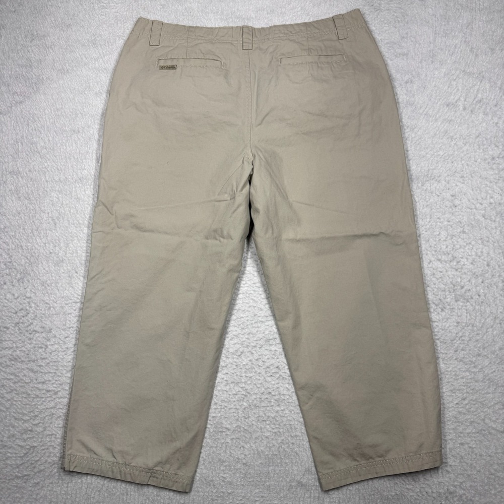Columbia Capri Pants Beige Cotton Bermuda Knickers Gorpcore Hike Women's Size 14 - Picture 8 of 10